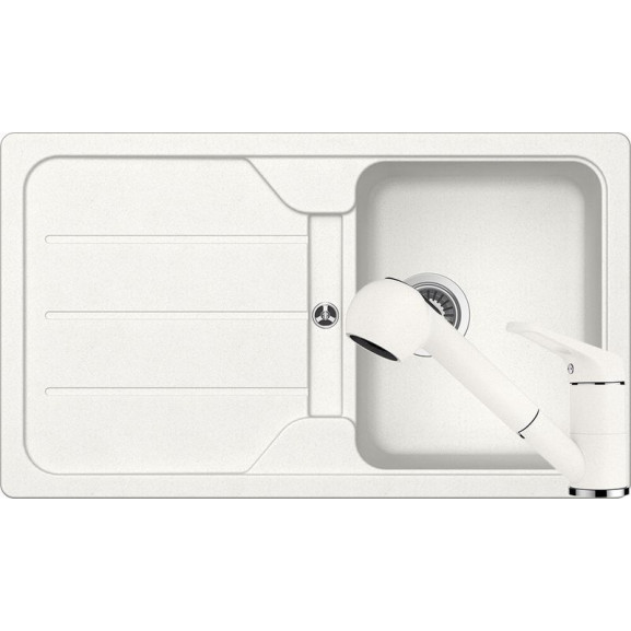 Poze Set chiuveta bucatarie Schock Formhaus D-100 si baterie bucatarie Schock Cosmo Cristalite Alpina cu dus extractibil 86 x 50 cm