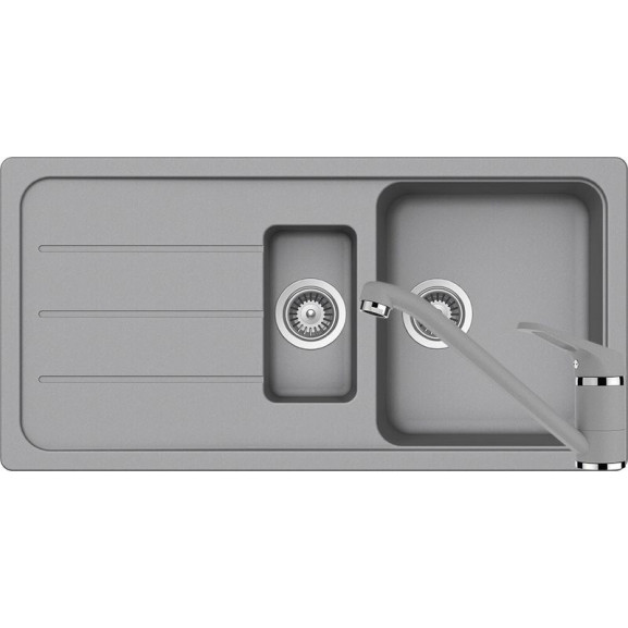 Set chiuveta bucatarie Schock Formhaus D-150L si baterie bucatarie Schock Cosmo Cristalite Croma 100 x 50 cm 100