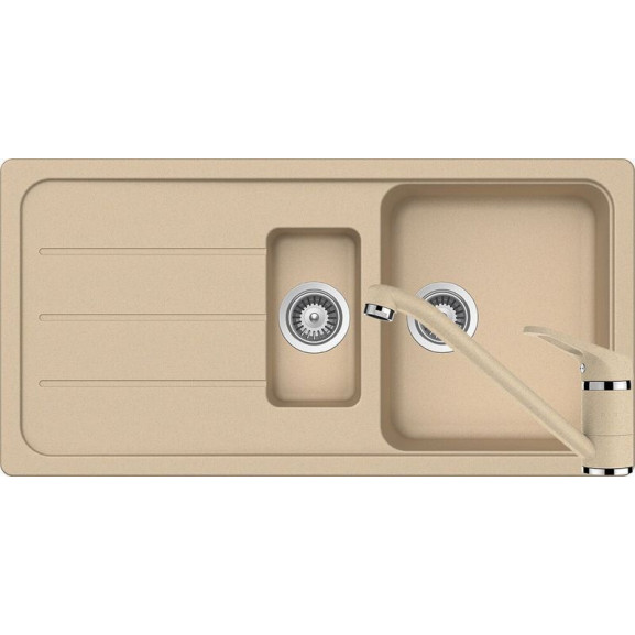 Poze Set chiuveta bucatarie Schock Formhaus D-150Lsi baterie bucatarie Schock Cosmo Cristalite Moonstone 100 x 50 cm