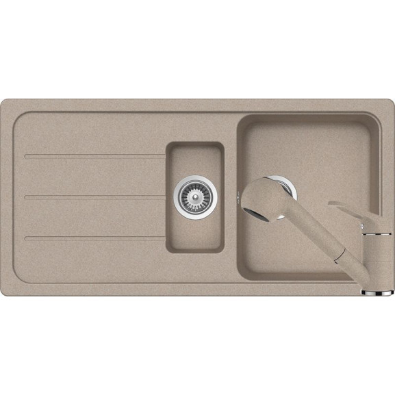Poze Set chiuveta bucatarie Schock Formhaus D-150Lsi baterie bucatarie Schock Cosmo Cristalite Sabbia cu dus extractibil 100 x 50 cm