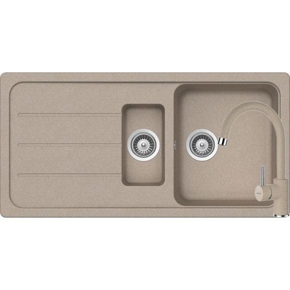 Poze Set chiuveta bucatarie Schock Formhaus D-150Lsi baterie bucatarie Schock Plutos Cristalite Sabbia 100 x 50 cm