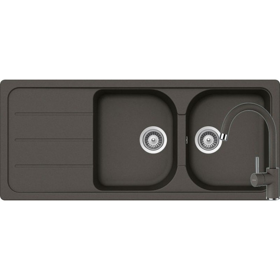 Poze Set chiuveta bucatarie Schock Formhaus D-200 si baterie bucatarie Schock Plutos Cristalite Asphalt 116 x 50 cm