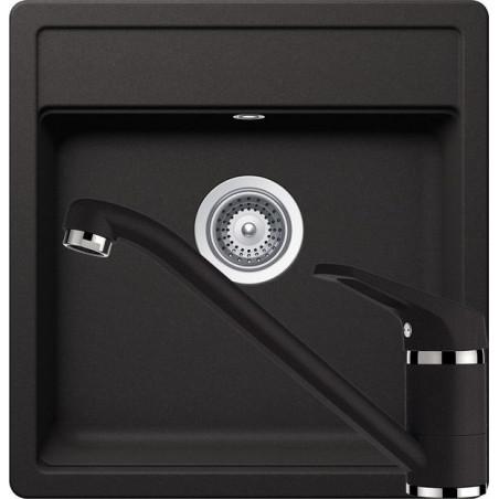 Set chiuveta bucatarie Schock Nemo N-100S si baterie bucatarie Schock Cosmo Cristalite Nero 49 x 51 cm-01