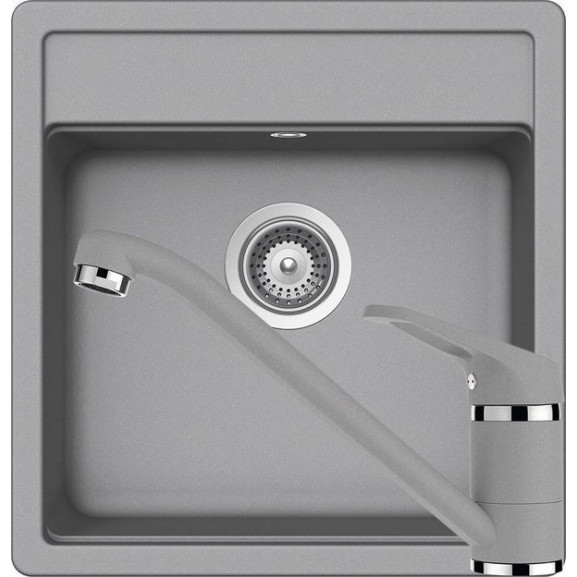 Poze Set chiuveta bucatarie Schock Nemo N-100S si baterie bucatarie Schock Cosmo Cristalite Croma 49 x 51 cm