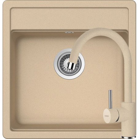 Set chiuveta bucatarie Schock Nemo N-100S si baterie bucatarie Schock Plutos Cristalite Moonstone 49 x 51 cm-01
