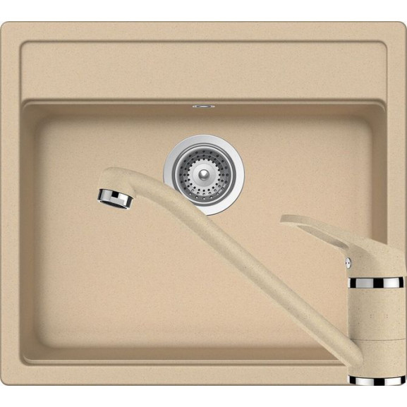 Poze Set chiuveta bucatarie Schock Nemo N-100si baterie bucatarie Schock Cosmo Cristalite Moonstone 57 x 51 cm