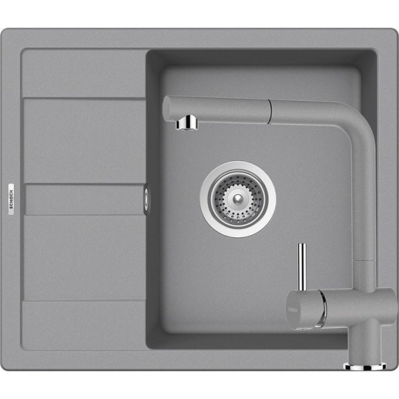 Poze Set chiuveta bucatarie Schock Ronda D-100 si baterie bucatarie Schock Epos Cristalite Croma cu dus extractibil 58 x 50 cm