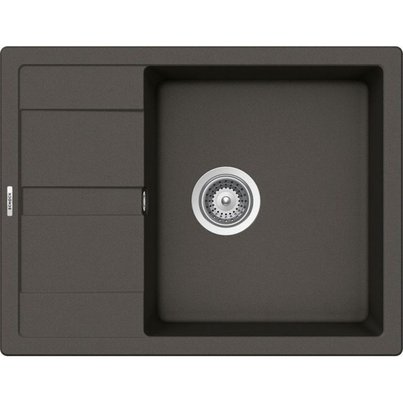 Set chiuveta bucatarie Schock Ronda D-100L si baterie bucatarie Schock Cosmo Cristalite Asphalt 65 x 50 cm naturlich.ro