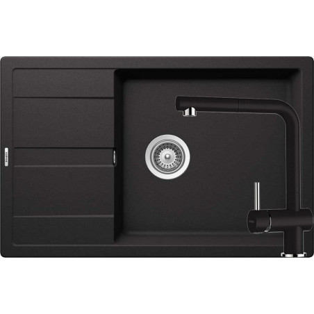 Set chiuveta bucatarie Schock Ronda D-100XL si baterie bucatarie Schock Epos Cristalite Nero cu dus extractibil 78 x 50 cm-01