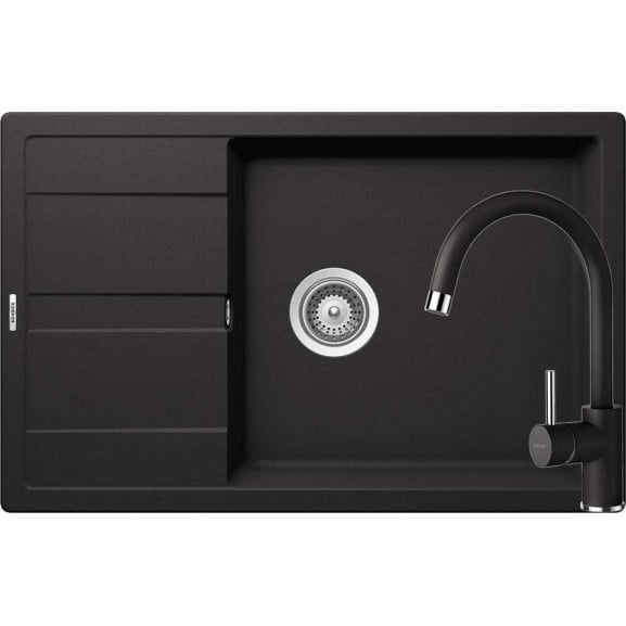 Poze Set chiuveta bucatarie Schock Ronda D-100XL si baterie bucatarie Schock Plutos Cristalite Nero 78 x 50 cm
