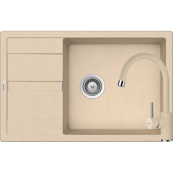 Poze Set chiuveta bucatarie Schock Ronda D-100XL si baterie bucatarie Schock Plutos Cristalite Moonstone 78 x 50 cm