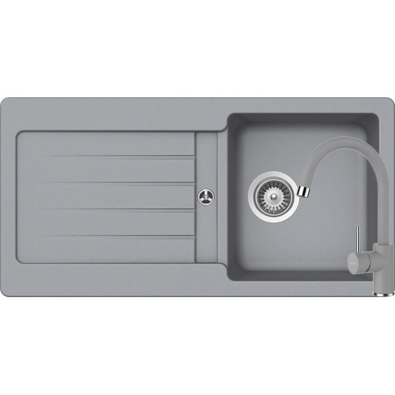 Set chiuveta bucatarie Schock Typos D-100S si baterie bucatarie Schock Plutos Cristalite Croma 86 x 43,5 cm 435