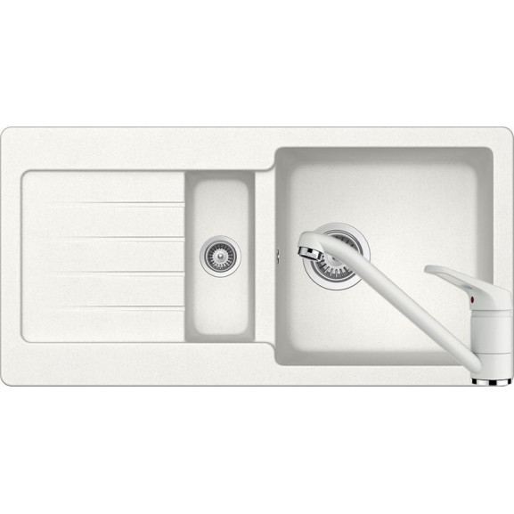 Poze Set chiuveta bucatarie Schock Typos D-150S si baterie bucatarie Schock Cosmo Cristalite Alpina 86 x 43,5 cm