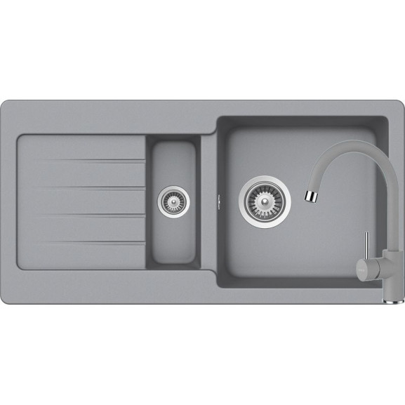 Poze Set chiuveta bucatarie Schock Typos D-150S si baterie bucatarie Schock Plutos Cristalite Croma 86 x 43,5 cm