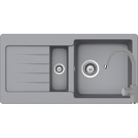 Set chiuveta bucatarie Schock Typos D-150S si baterie bucatarie Schock Plutos Cristalite Croma 86 x 43,5 cm-01