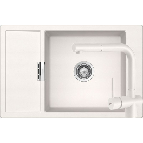 Poze Set chiuveta bucatarie Schock Mono D-100XS si baterie bucatarie Schock Laios Cristadur Polaris cu dus extractibil78 x 51 cm