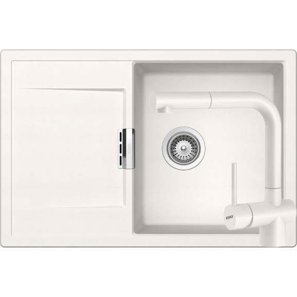 Poze Set chiuveta bucatarie Schock Mono D-100 si baterie bucatarie Schock Laios Cristadur Polaris cu dus extractibil 76,5 x 51 cm