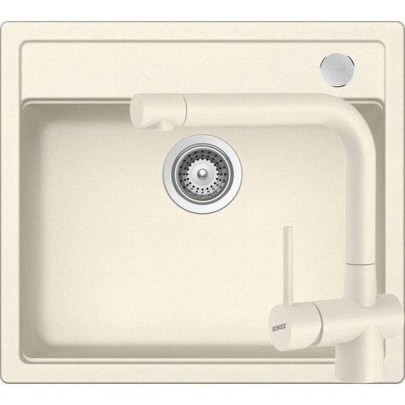 Poze Set chiuveta bucatarie Schock Mono N-100 si baterie bucatarie Schock Laios Cristadur Magnolia 57 x 51 cm