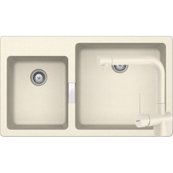 Poze Set chiuveta bucatarie Schock Signus N-175 si baterie bucatarie Schock Laios Cristadur Magnolia 86 x 50 cm