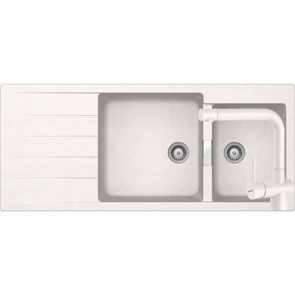Set chiuveta bucatarie Schock Signus D-175 si baterie bucatarie Schock Laios Cristadur Polaris 116 x 50 cm