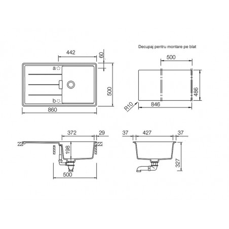 Set chiuveta bucatarie Schock Tia D-100 si baterie bucatarie Schock Laios Cristadur Silverstone cu dus extractibil 86 x 50 cm-01