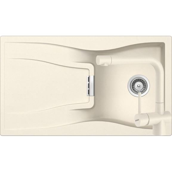 Poze Set chiuveta bucatarie Schock Waterfall D-100 si baterie bucatarie Schock Laios Cristadur Magnolia 86 x 50 cm