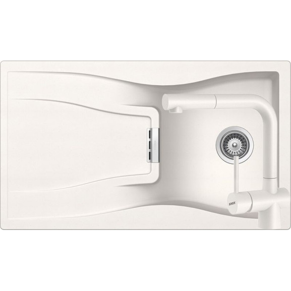 Poze Set chiuveta bucatarie Schock Waterfall D-100 si baterie bucatarie Schock Laios Cristadur Polaris cu dus extractibil86 x 50 cm