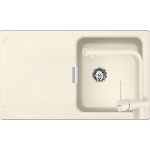 Poze Set chiuveta bucatarie Schock Wembley D-100 si baterie bucatarie Schock Laios Cristadur Magnolia 86 x 51 cm