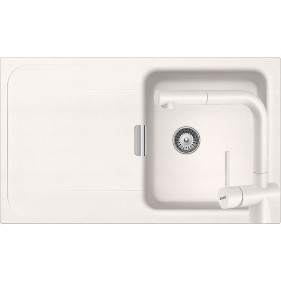 Poze Set chiuveta bucatarie Schock Wembley D-100 si baterie bucatarie Schock Laios Cristadur Polaris cu dus extractibil 86 x 51 cm