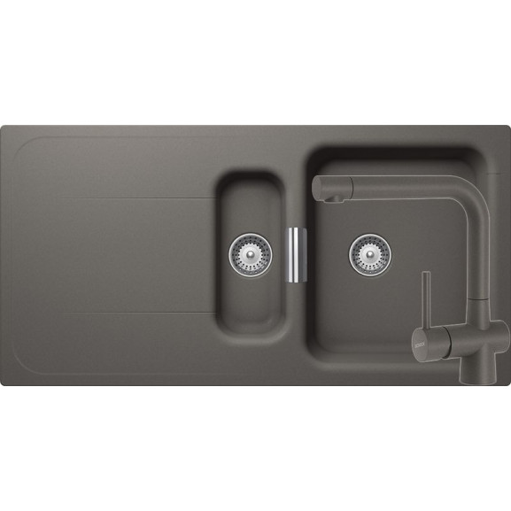 Poze Set chiuveta bucatarie Schock Wembley D-150 si baterie bucatarie Schock Laios Cristadur Silverstone100 x 51 cm