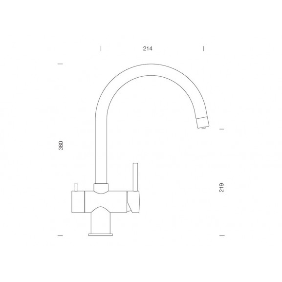 Poza Baterie bucatarie Schock Ares Inox Periat, 3 cai, cartus ceramic