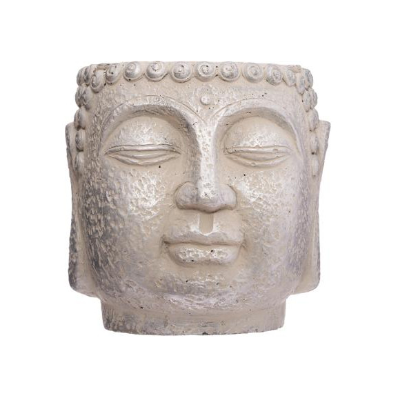 Ghiveci Cap Buddha H17,5 cm Crem