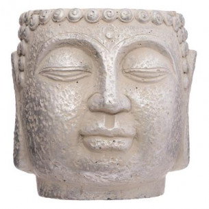 Ghiveci Cap Buddha H17,5 cm Crem