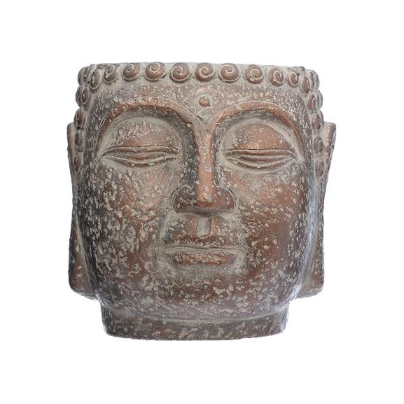 Poza Ghiveci Cap Buddha H17,5 cm Maro