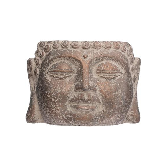 Ghiveci cap buddha h9 cm maro