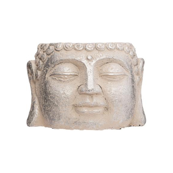 Poza Ghiveci Cap Buddha H9 cm Crem