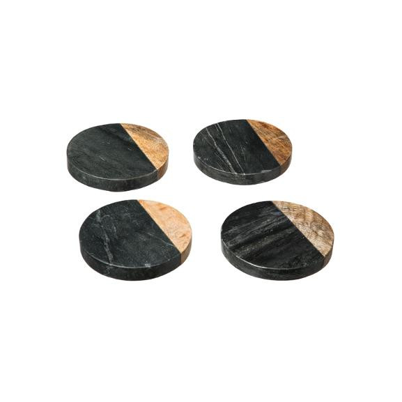 Set 4 Coastere Wood Marble