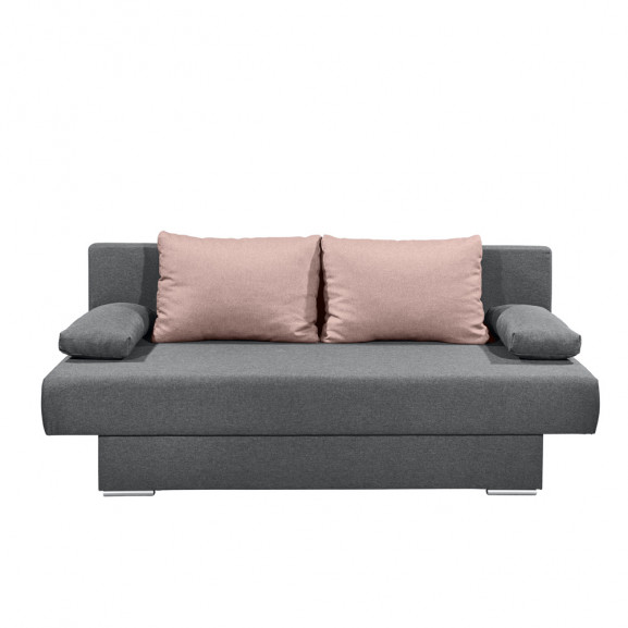 Canapea extensibila melly, gri-roz, 196 x 86 x 92 cm