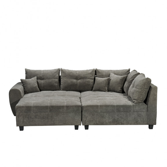 Coltar extensibil lena, dreapta, gri, 248 x 87 x 176 cm