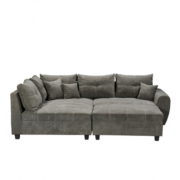 Coltar extensibil lena, stanga, gri, 248 x 87 x 176 cm