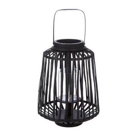 Felinar Rattan Negru H35 cm-01