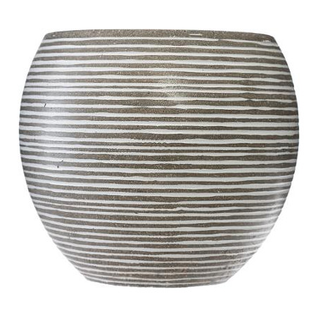 Set 3 Ghivece Ceramice Rotund Gri Deschis-01