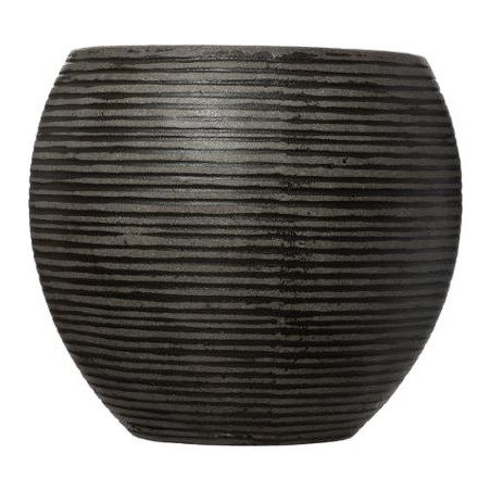 Set 3 Ghivece Ceramice Rotund Gri Inchis-01
