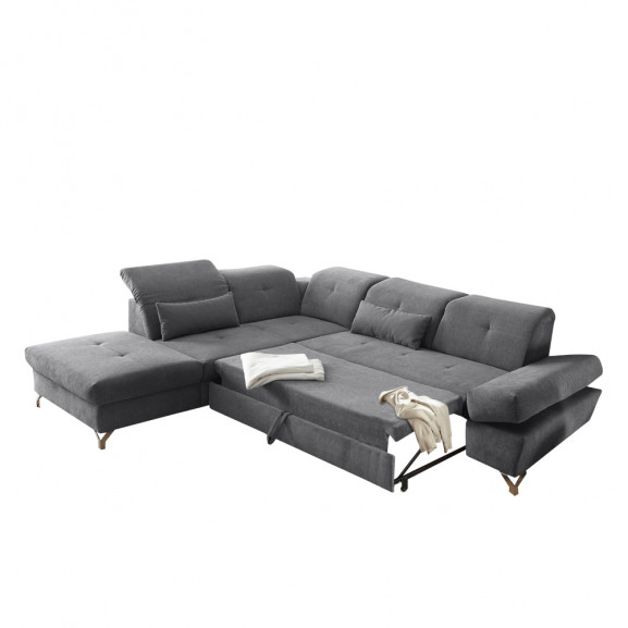 Coltar extensibil otoman meli, stanga, gri inchis