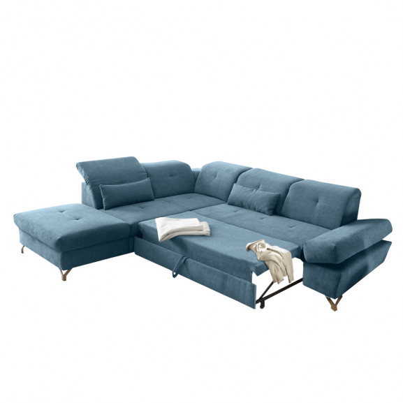 Coltar extensibil otoman meli, stanga, denim