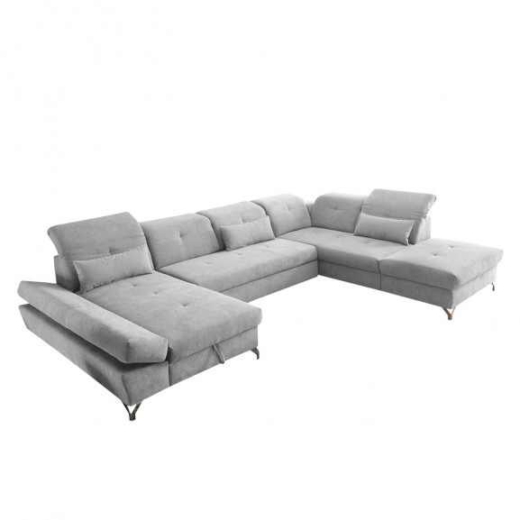 Coltar Extensibil Dreapta Cu Lada Meli, Argintiu, 350 X 73 (96) X 245 Cm (96) imagine model 2022