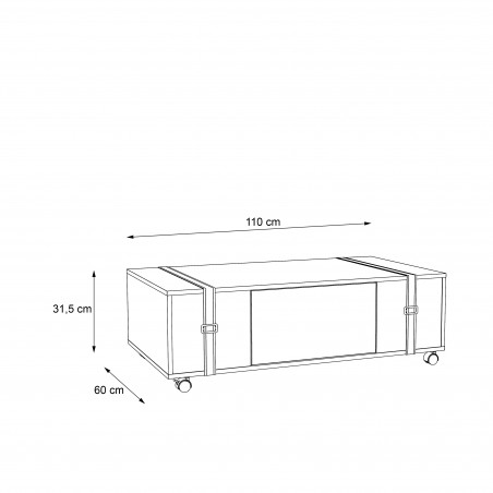 Masa Cafea Fobya Pe Role, 110 x 60,2 x 35,6 cm-01