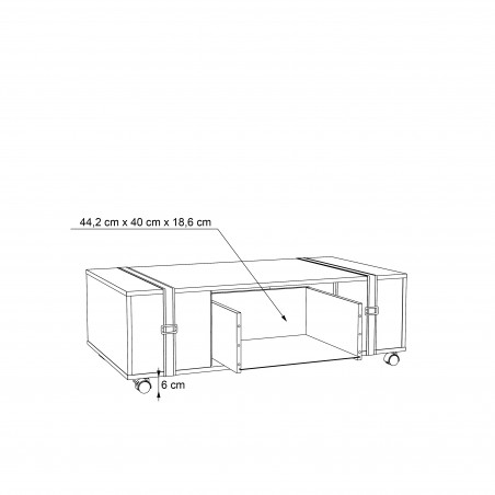 Masa Cafea Fobya Pe Role, 110 x 60,2 x 35,6 cm-01