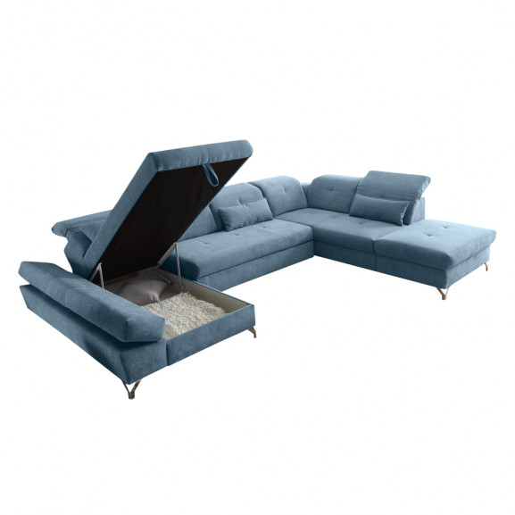 Coltar extensibil u meli, dreapta, cu lada, denim
