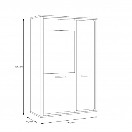 Vitrina Joasa Rigmor, Alb Si Gri Argintiu, 101.4 Cm-01